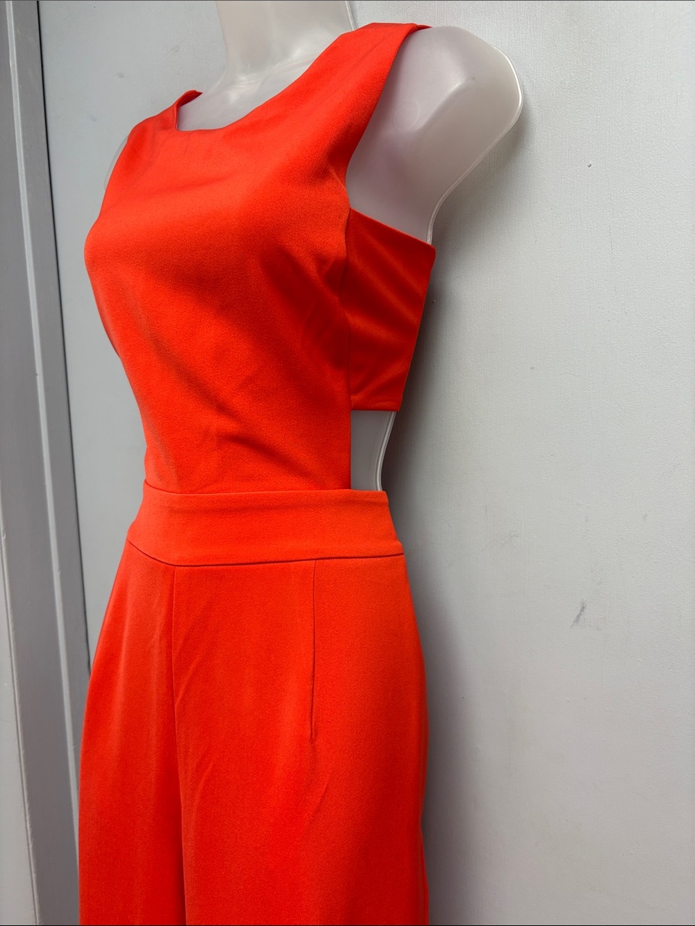 Express Orange Cutout Wide Leg Jumpsuit NWT Size 10 - Picture 5 of 13